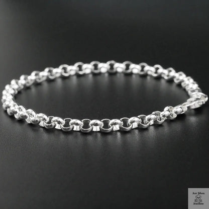 Silver bracelet on a black background