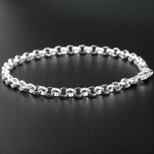 Solid Sterling Silver Rolo Bracelet (4.0mm)