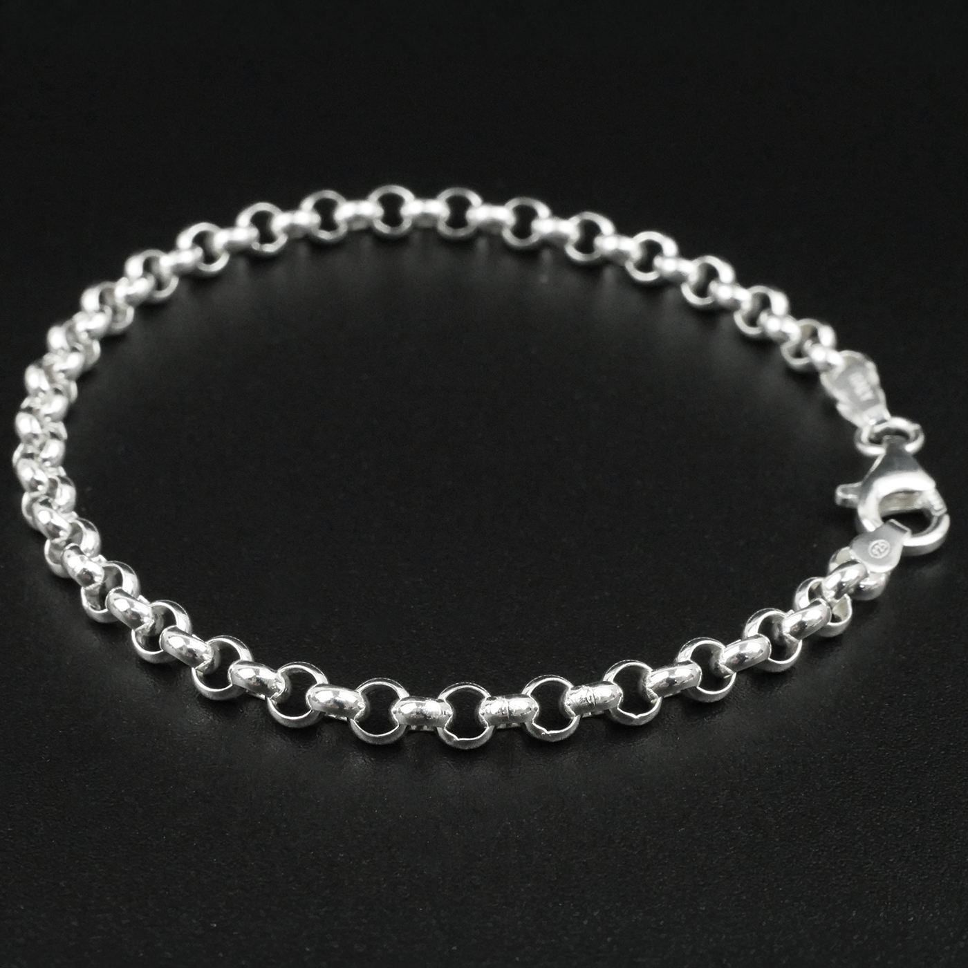 Solid Sterling Silver Rolo Bracelet (4.0mm)