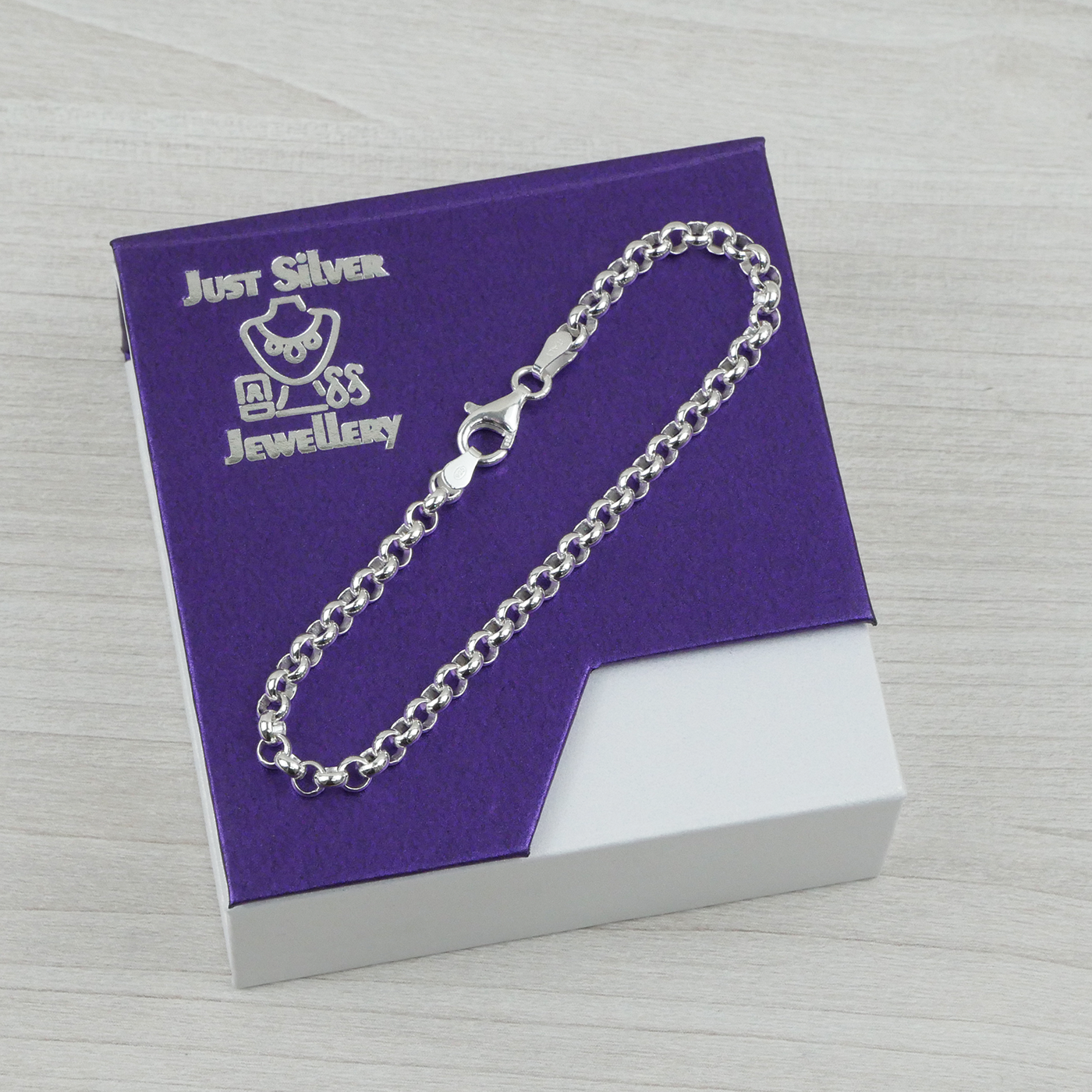 Solid Sterling Silver Rolo Bracelet (4.0mm)