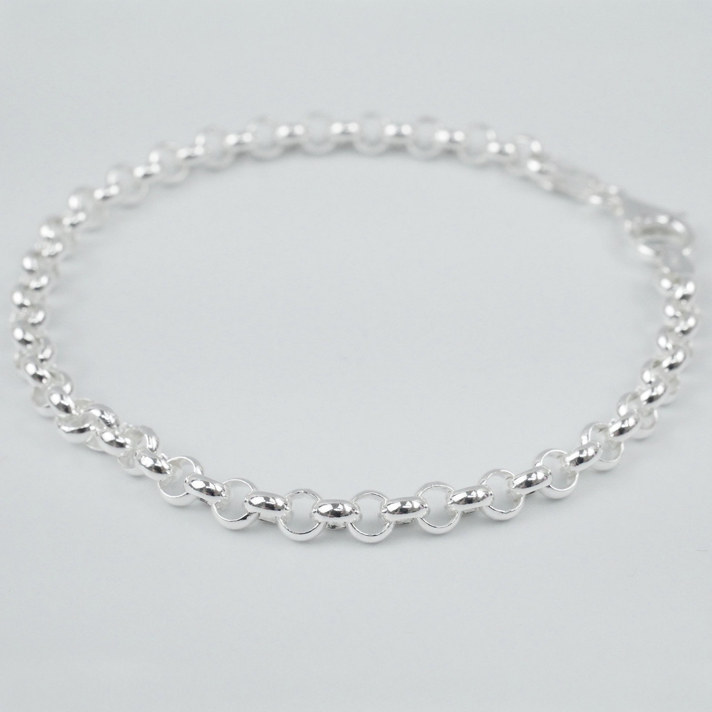 Solid Sterling Silver Rolo Bracelet (4.0mm)