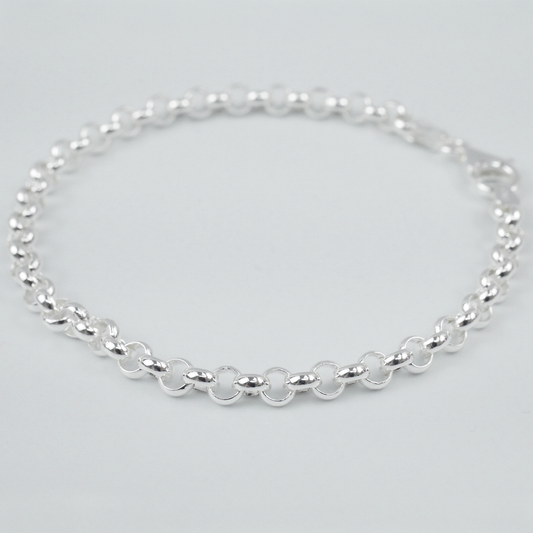 Solid Sterling Silver Rolo Bracelet (4.0mm)