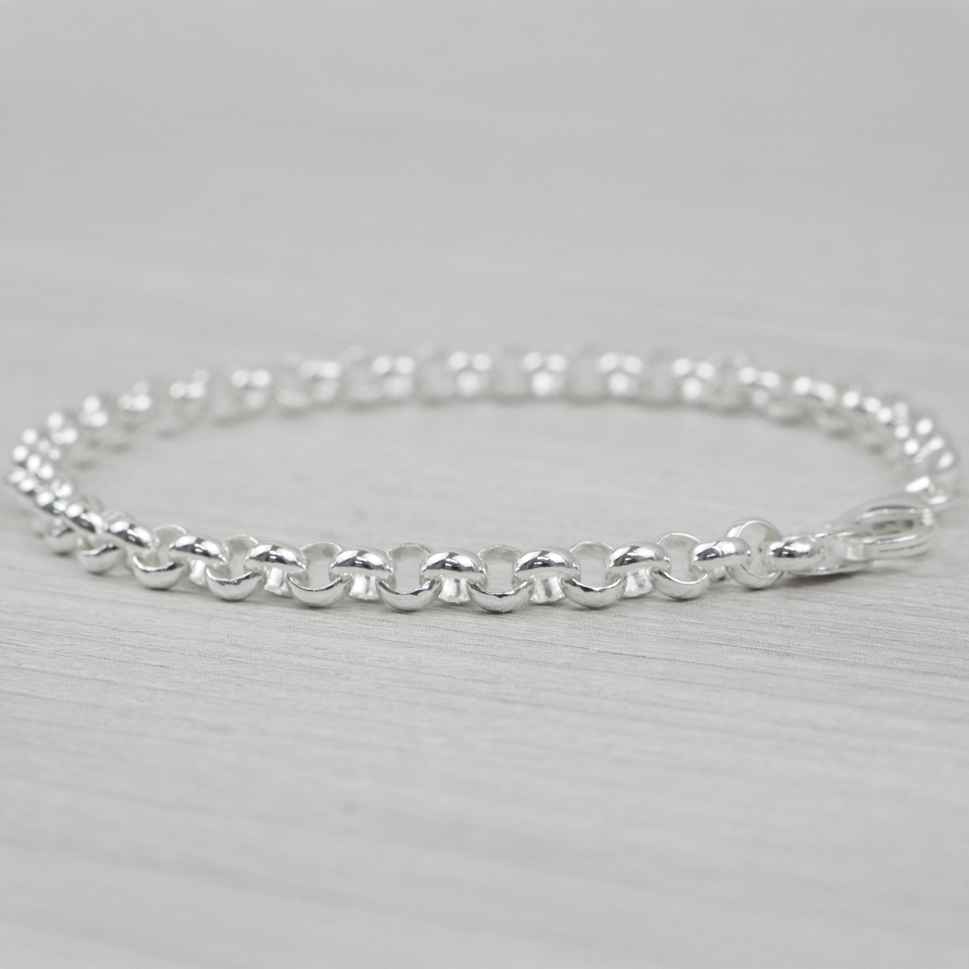 Solid Sterling Silver Rolo Bracelet (4.0mm)