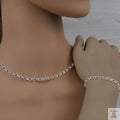 Silver Belcher/Rolo chain necklace and bracelet on a mannequin