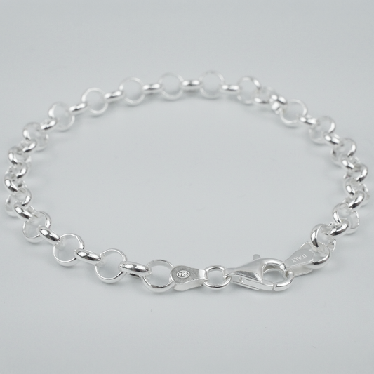Solid Sterling Silver Rolo Bracelet (5.3mm)