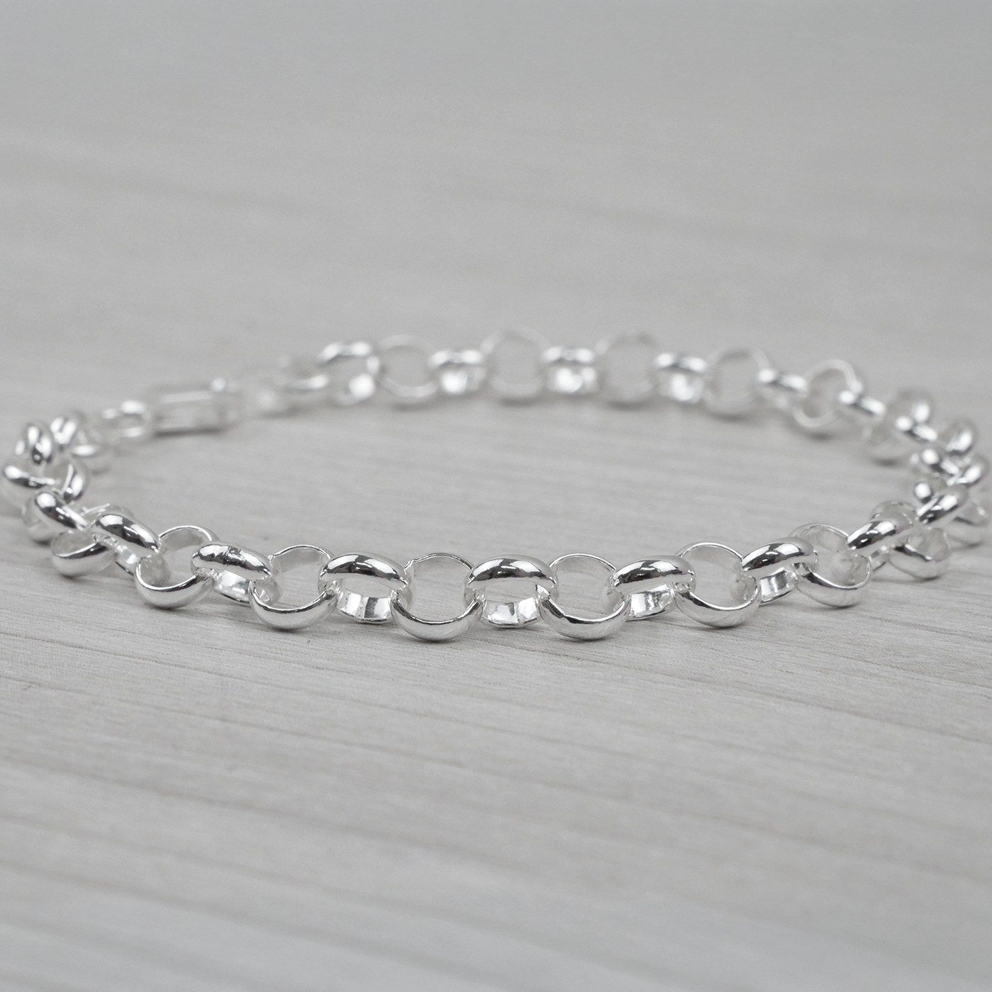 Solid Sterling Silver Rolo Bracelet (5.3mm)