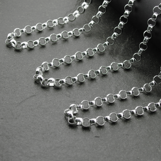 Solid Sterling Silver Rolo Chain (6.4mm)