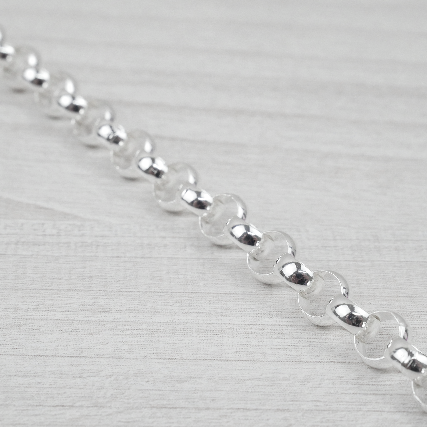 Solid Sterling Silver Rolo Bracelet (6.4mm)