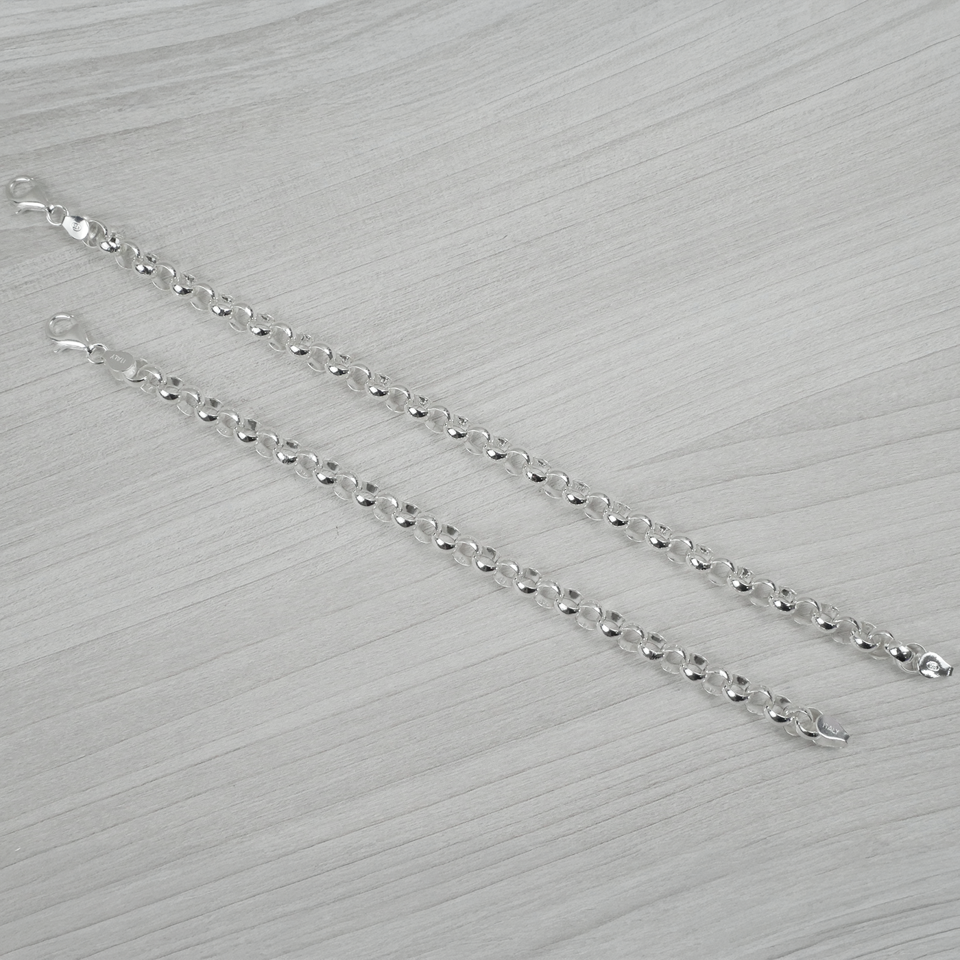 Solid Sterling Silver Rolo Bracelet (6.4mm)