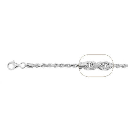 Solid Sterling Silver Rope Chain (5.0mm)