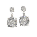 Pair of zircon earrings on a white background