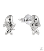 Silver 'Biting Shark' Earring Just Silver Jewellery