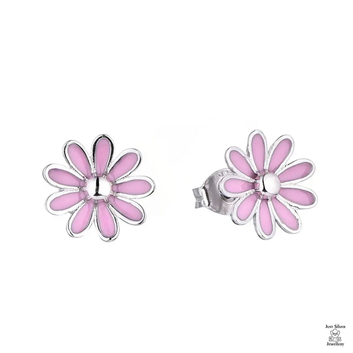 Silver Daisy Flower Earrings Just Silver Jewellery