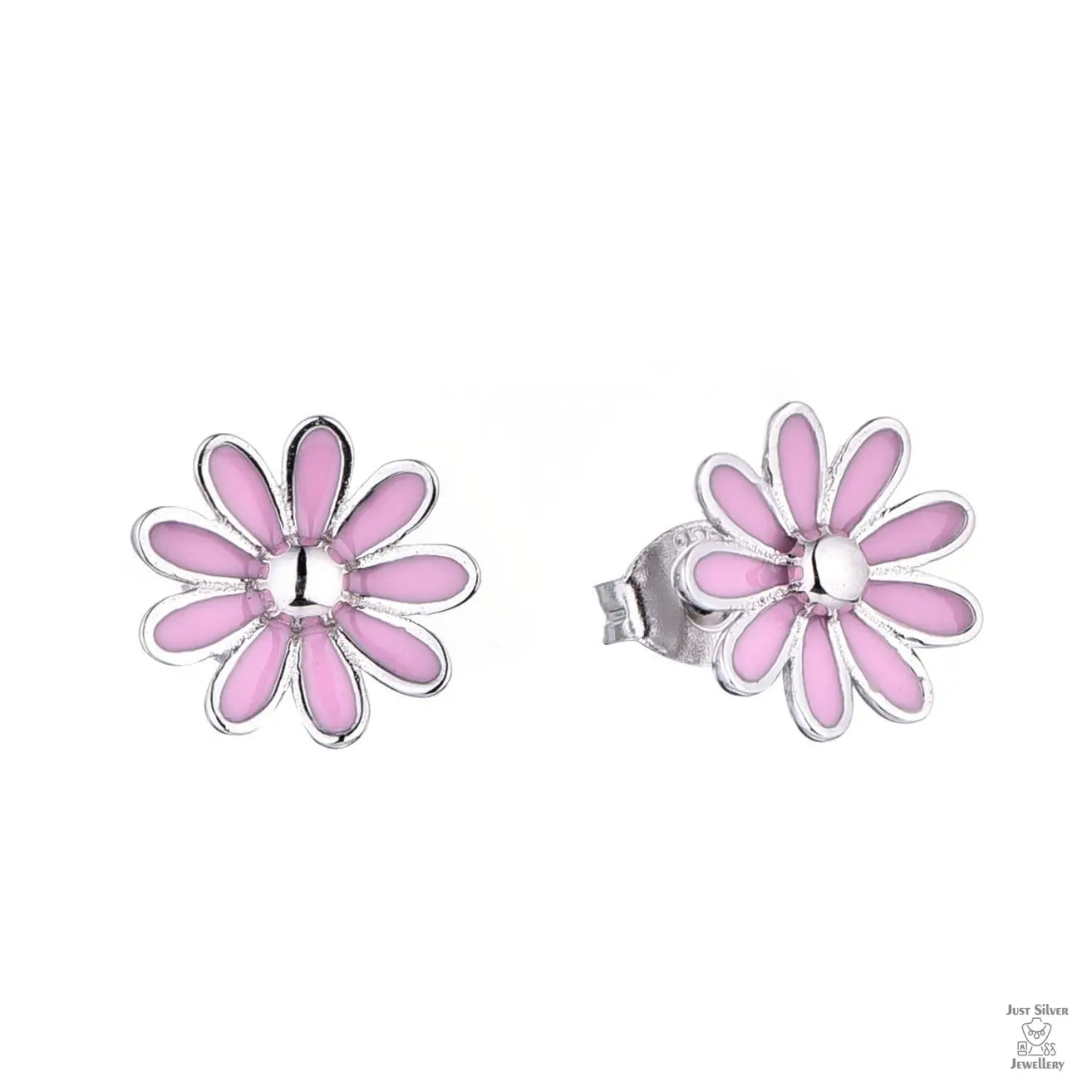 Silver Pink Daisy Flower Collection Just Silver Jewellery