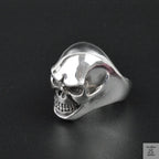Silver Bold "Happy Skull" Gents Ring Just Silver Jewellery