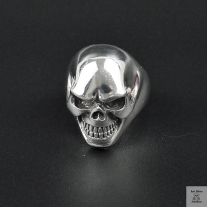 Silver Bold "Happy Skull" Gents Ring Just Silver Jewellery