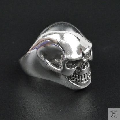 Silver Bold "Happy Skull" Gents Ring Just Silver Jewellery