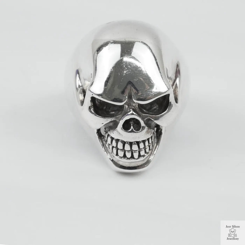 Silver Bold "Happy Skull" Gents Ring Just Silver Jewellery