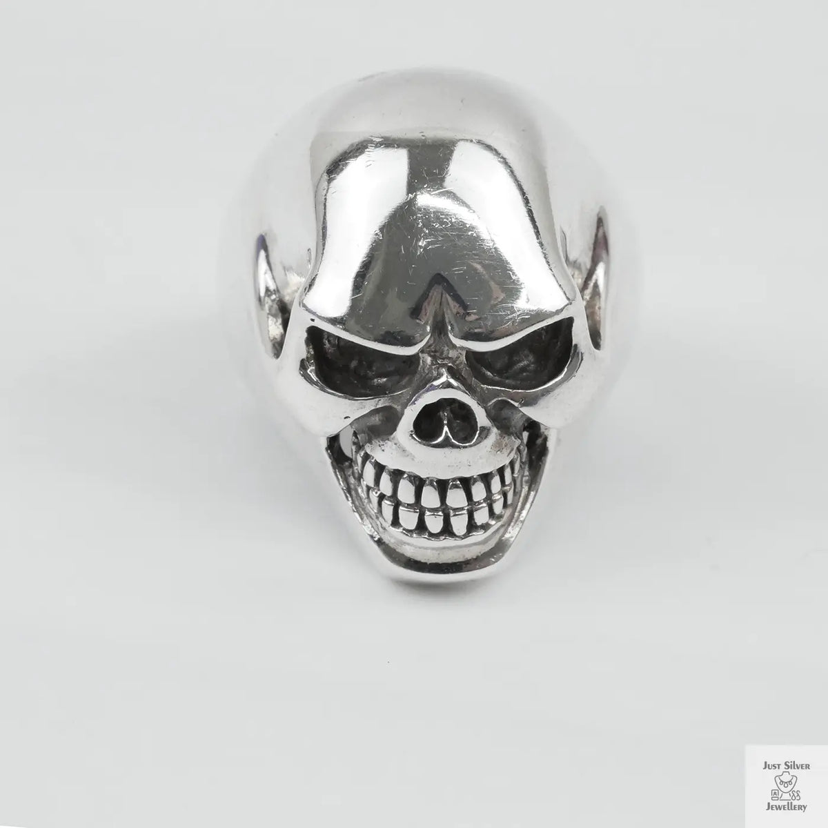 Silver Bold "Happy Skull" Gents Ring Just Silver Jewellery