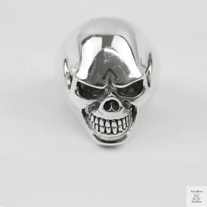 Silver Bold "Happy Skull" Gents Ring Just Silver Jewellery