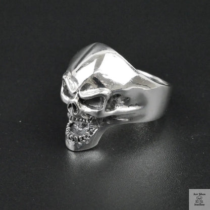 Silver Bold "Shouting Skull" Gents Ring Just Silver Jewellery