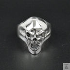 Silver Bold "Shouting Skull" Gents Ring Just Silver Jewellery