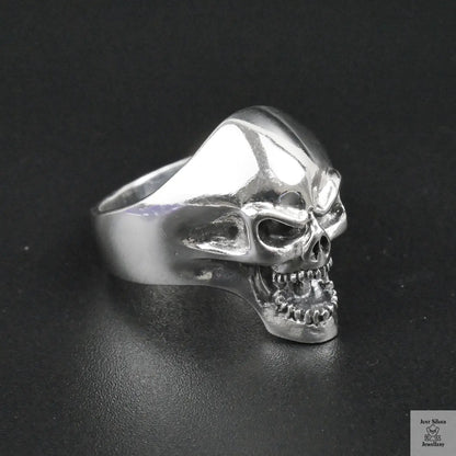 Silver Bold "Shouting Skull" Gents Ring Just Silver Jewellery