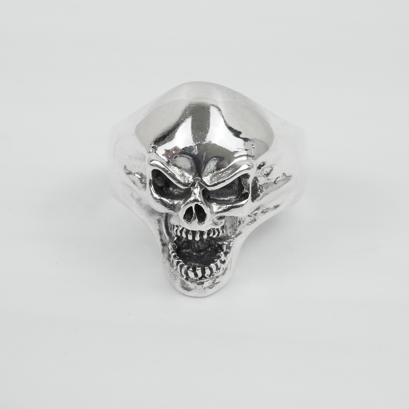 Silver "Shouting Skull" Gents Ring