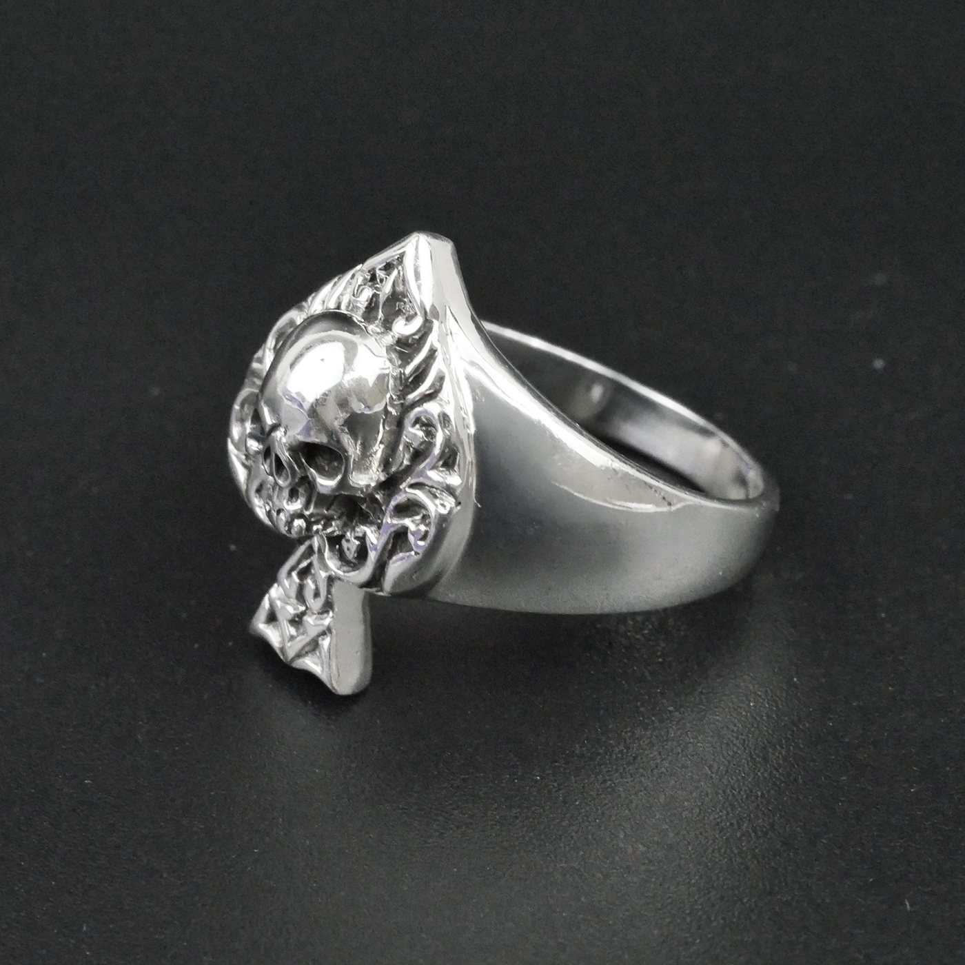 Silver "Ace & Skull" Gents Ring