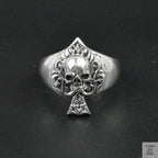 Silver Bold "Ace & Skull" Gents Ring Just Silver Jewellery