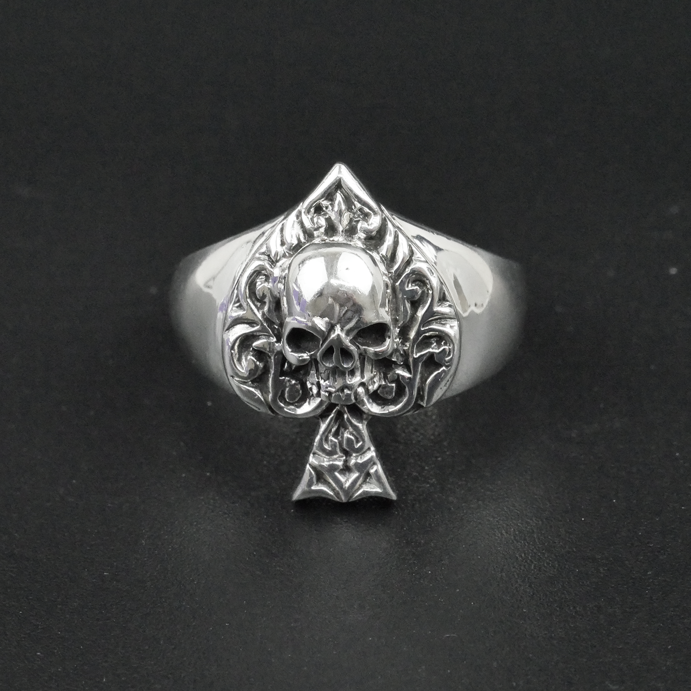 Silver "Ace & Skull" Gents Ring