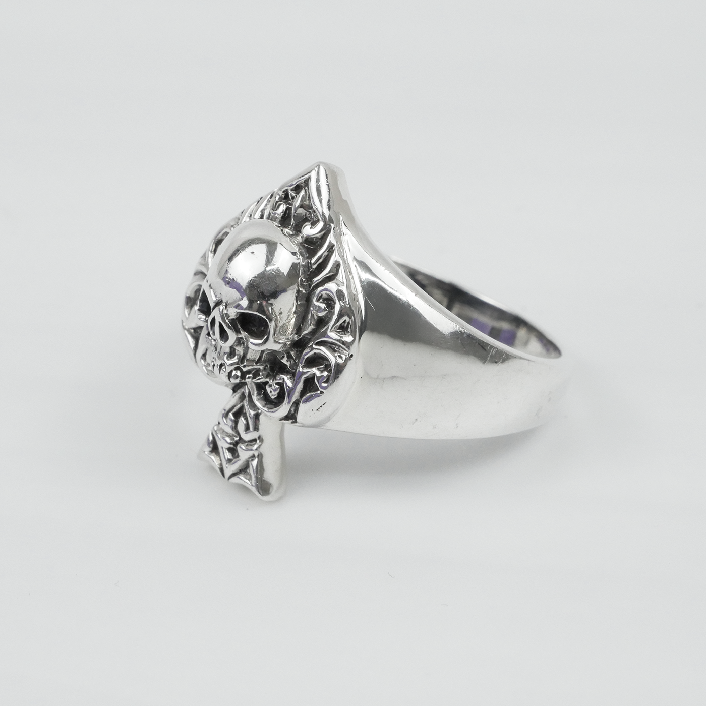 Silver "Ace & Skull" Gents Ring