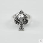 Silver Bold "Ace & Skull" Gents Ring Just Silver Jewellery
