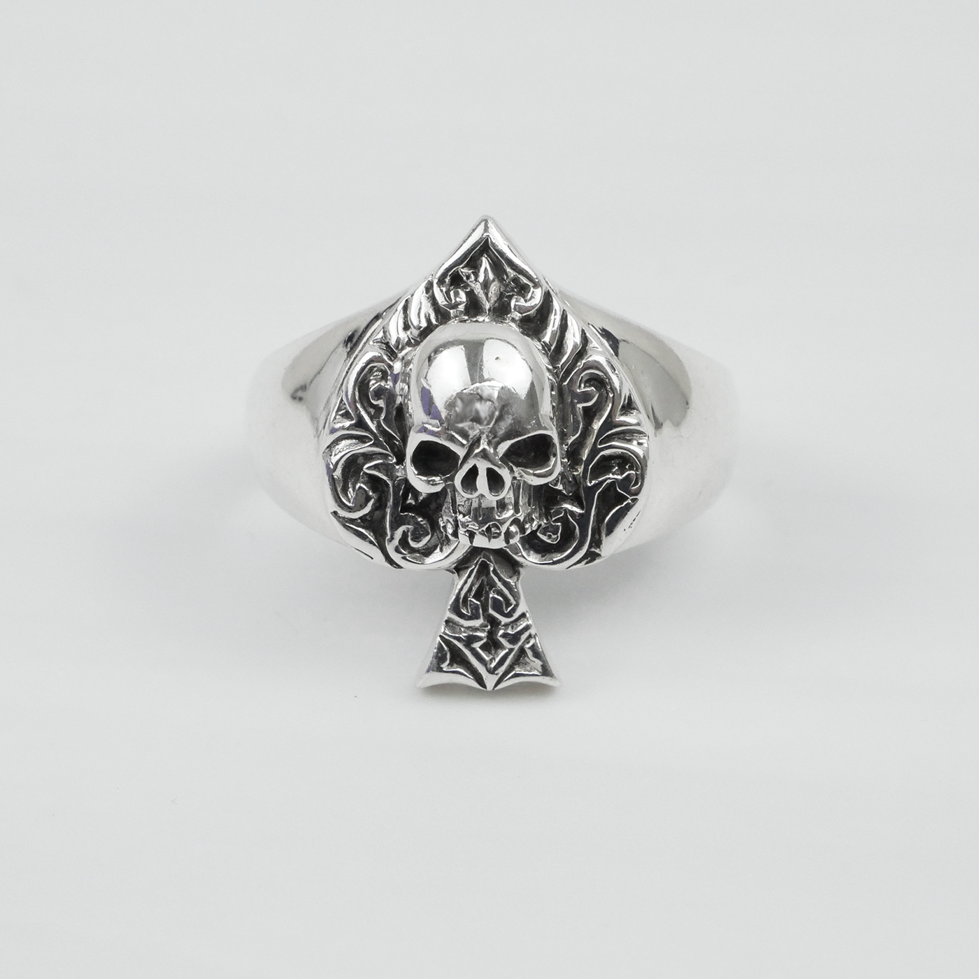 Silver "Ace & Skull" Gents Ring