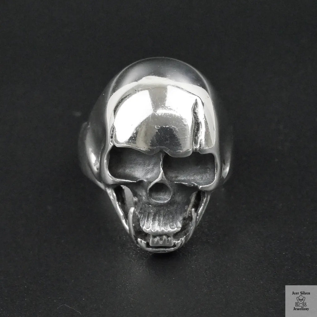 Silver Bold "Tusked Skull" Gents Ring Just Silver Jewellery