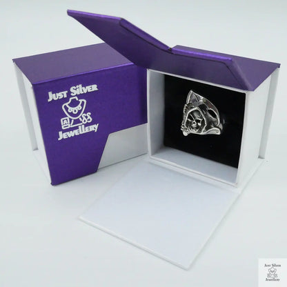 Silver Bold "Grim Reaper" Gents Ring Just Silver Jewellery