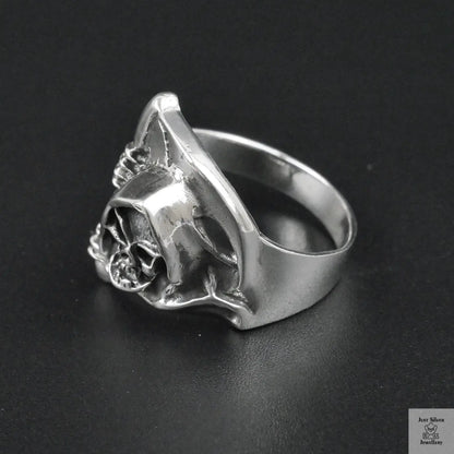 Silver Bold "Grim Reaper" Gents Ring Just Silver Jewellery