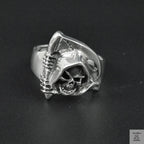 Silver Bold "Grim Reaper" Gents Ring Just Silver Jewellery