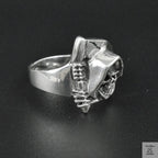 Silver Bold "Grim Reaper" Gents Ring Just Silver Jewellery