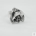Silver Bold "Grim Reaper" Gents Ring Just Silver Jewellery