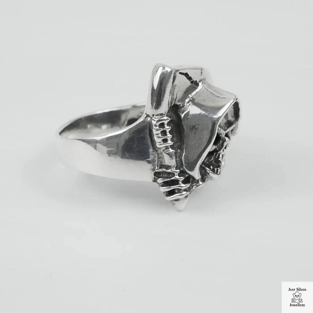 Silver Bold "Grim Reaper" Gents Ring Just Silver Jewellery