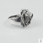 Silver Bold "Grim Reaper" Gents Ring Just Silver Jewellery