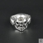 Silver Bold "Boney Skull" Gents Ring Just Silver Jewellery