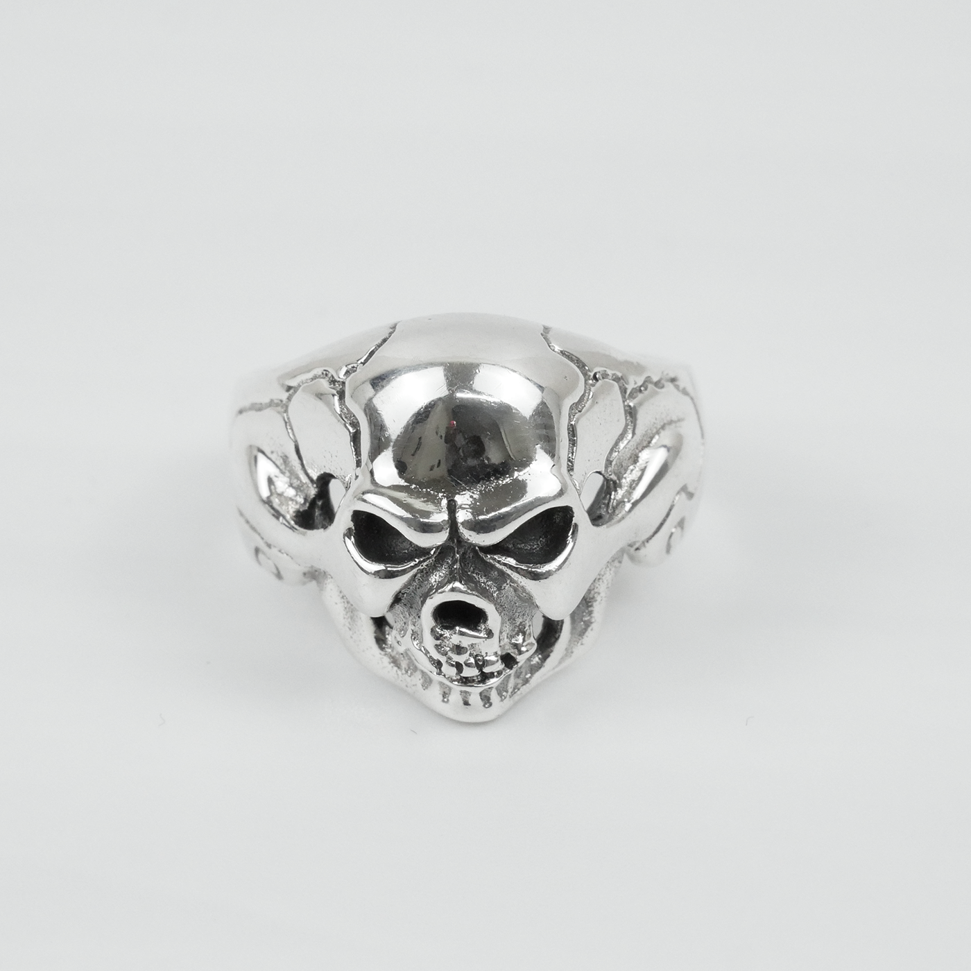 Silver "Boney Skull" Gents Ring