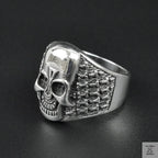 Silver Bold "Aztec Skull" Gents Ring Just Silver Jewellery