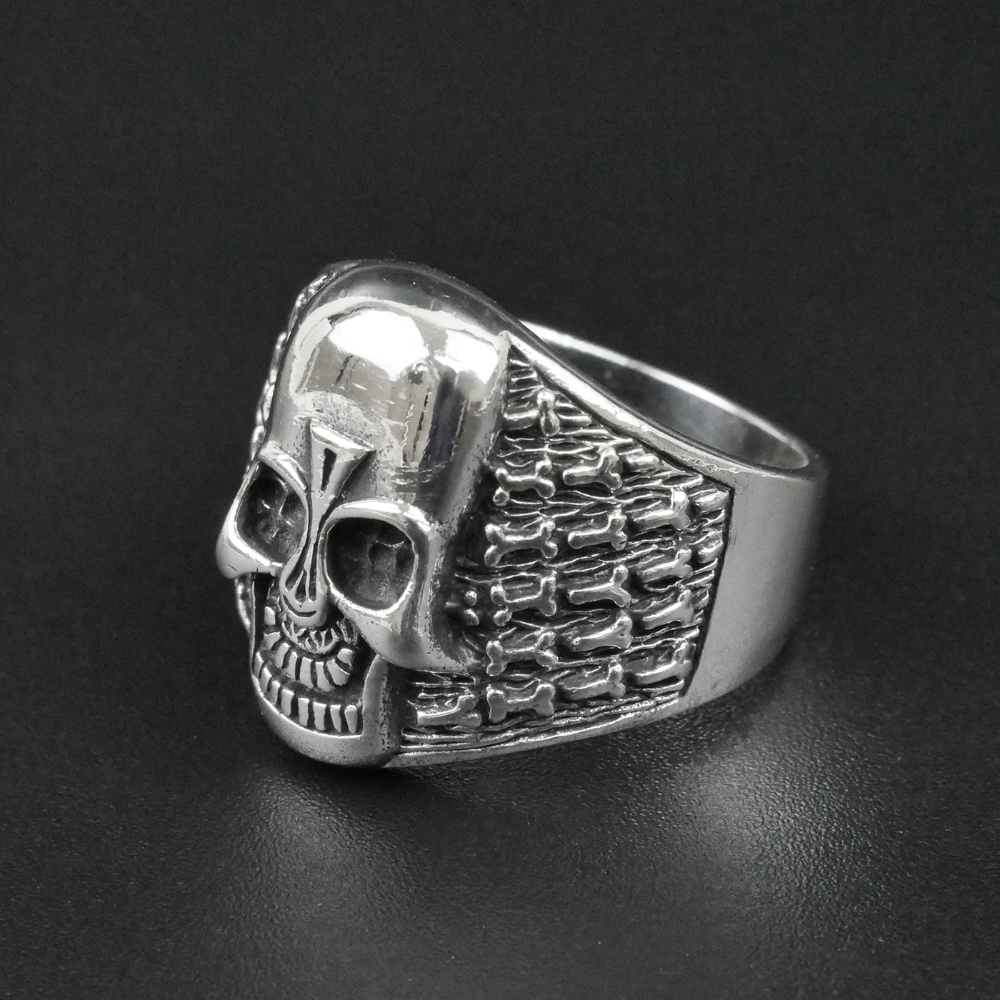 Silver "Aztec Skull" Gents Ring