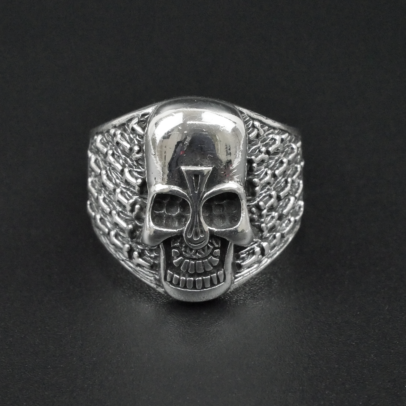 Silver "Aztec Skull" Gents Ring