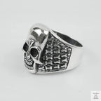 Silver Bold "Aztec Skull" Gents Ring Just Silver Jewellery