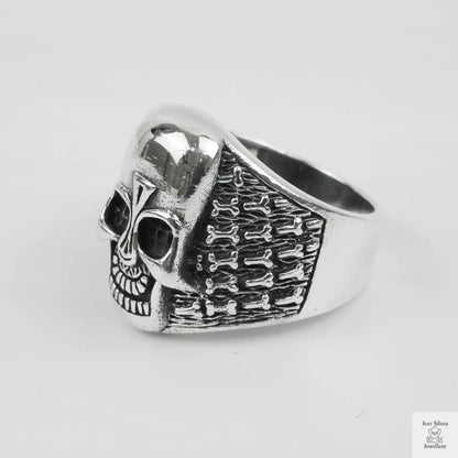 Silver Bold "Aztec Skull" Gents Ring Just Silver Jewellery