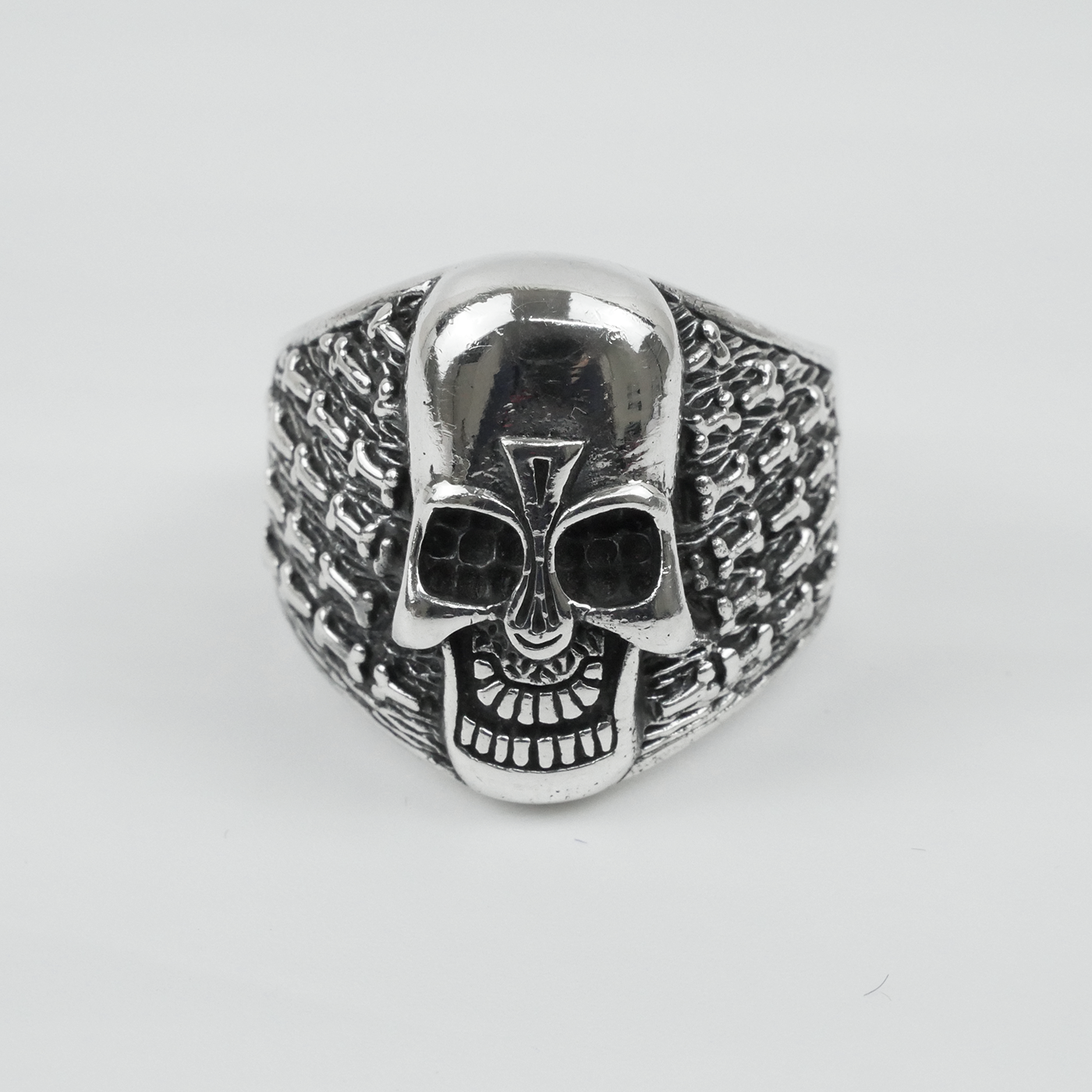 Silver "Aztec Skull" Gents Ring